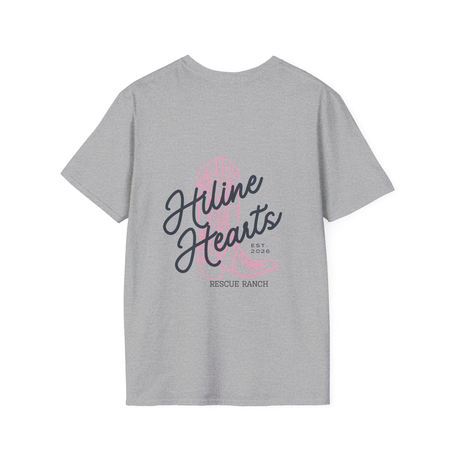 Hiline Hearts Boot Logo - Minimal Casual T-Shirt (light colors)
