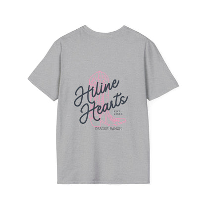 Hiline Hearts Boot Logo - Minimal Casual T-Shirt (light colors)