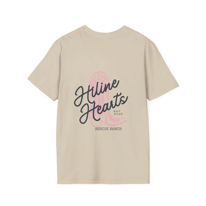 Hiline Hearts Boot Logo - Minimal Casual T-Shirt (light colors)