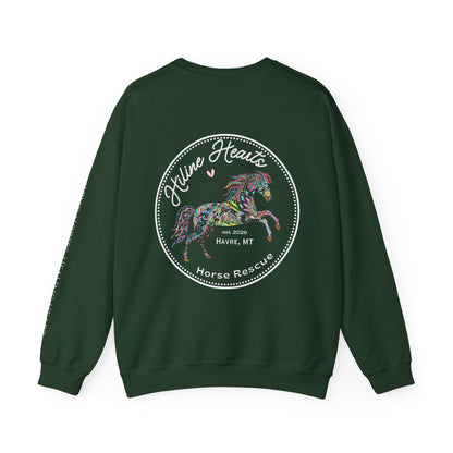 Colorful Horse Crewneck Sweatshirt (white)