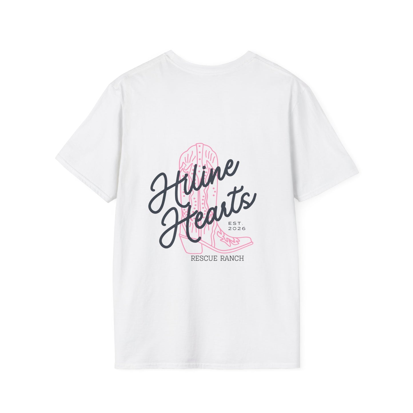 Hiline Hearts Boot Logo - Minimal Casual T-Shirt (light colors)