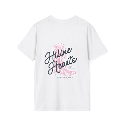 Hiline Hearts Boot Logo - Minimal Casual T-Shirt (light colors)