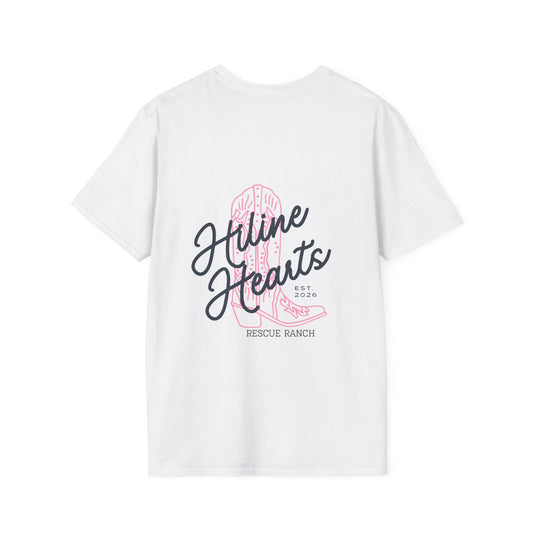 Hiline Hearts Boot Logo - Minimal Casual T-Shirt (light colors)