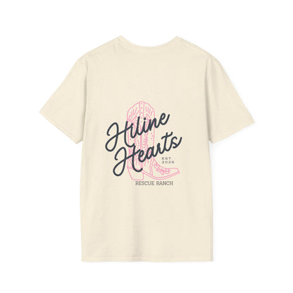 Hiline Hearts Boot Logo - Minimal Casual T-Shirt (light colors)